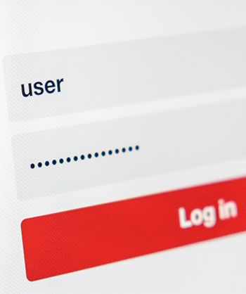 close up of log in screen on computer.